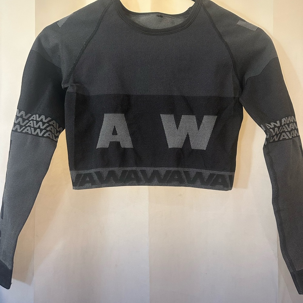 Alexander Wang Black and Grey Crop Top - Picture 2 of 5
